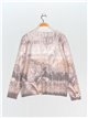 Printed soft sweater camel