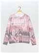 Printed soft sweater rosa