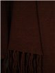 Maxi knit cape with fringing marron