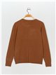 Polka dot sweater camel