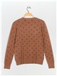 Floral sweater camel