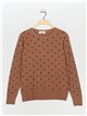 Heart sweater camel