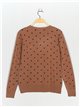 Heart sweater camel