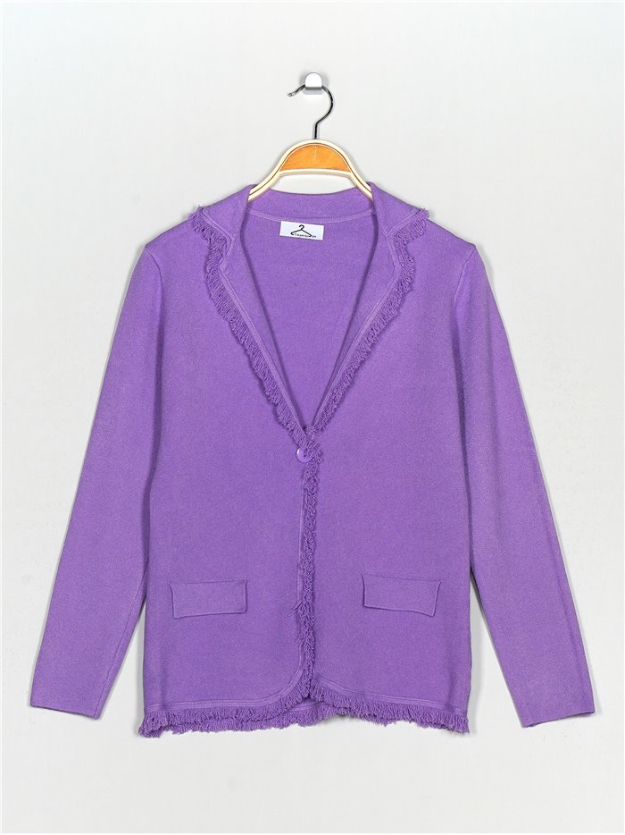 Blazer punto desflecado morado