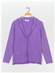 Frayed edge knitted blazer morado