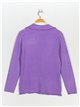 Frayed edge knitted blazer morado