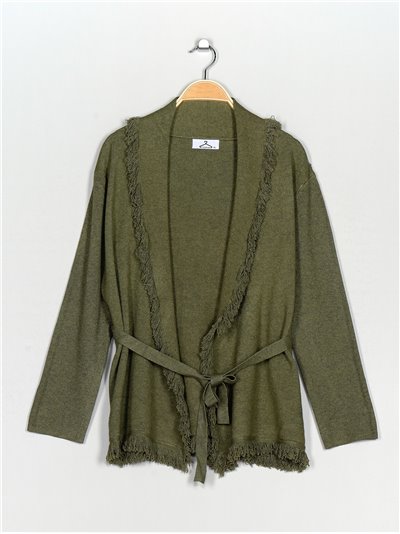 Frayed Edge knit cardigan verde-militar