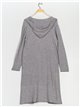 Knit cardigan with hood gris