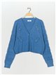 Knit cardigan with bows azul