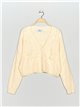 Knit cardigan with bows beis