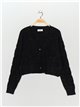 Knit cardigan with bows negro