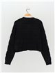 Knit cardigan with bows negro