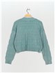 Knit cardigan with bows verde-agua