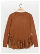 Textured sweater with lace camel