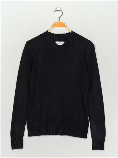 Basic sweater negro