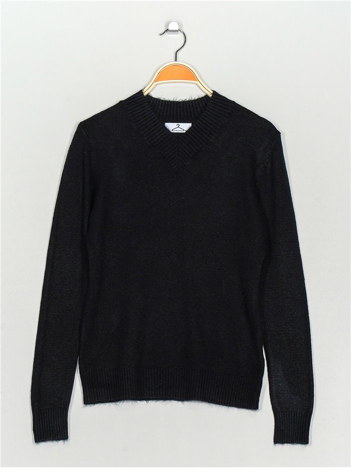 Basic sweater negro