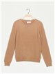 Soft faux fur sweater camel