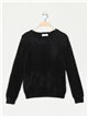 Soft faux fur sweater negro