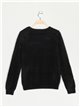 Soft faux fur sweater negro