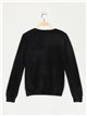 Soft faux fur sweater negro