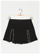 Short falda pedrería negro