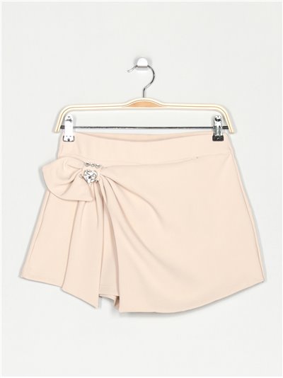 Shorts skirt with bows beis