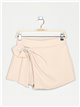 Shorts skirt with bows beis