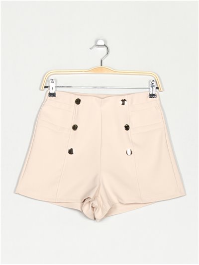 Shorts skirt with buttons beis