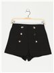 Short falda botones negro