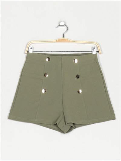 Shorts skirt with buttons verde-militar