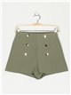 Shorts skirt with buttons verde-militar