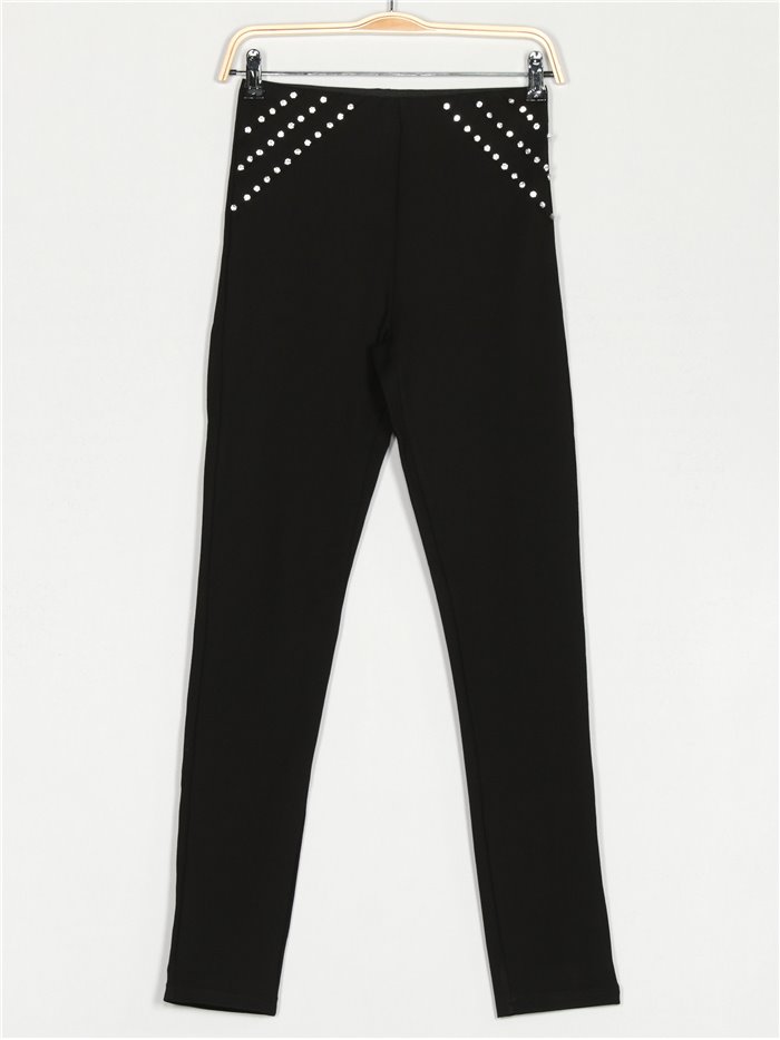 Pantalón legging pedrería negro