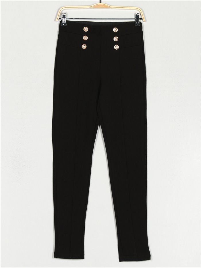 Leggings with buttons negro