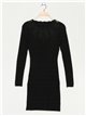 Soft knit dress with rhinestone negro