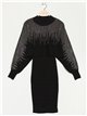 Sweater with rhinestone + Knit dress negro