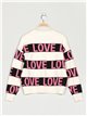 Love knit cardigan with rhinestone beis