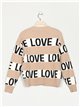 Love knit cardigan with rhinestone camel