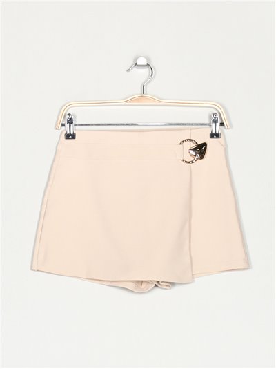 Shorts skirt with metallic detail beis