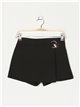 Shorts skirt with metallic detail negro