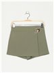 Short falda metalería dorada verde-militar