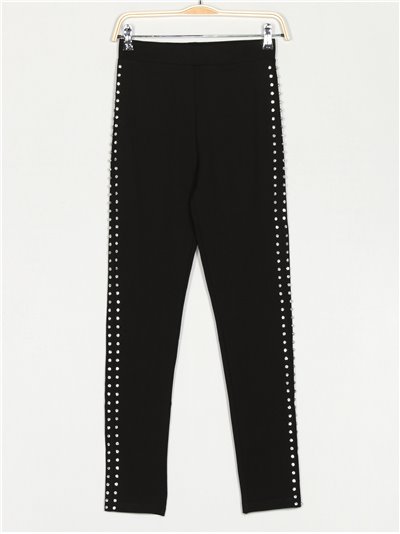 Leggings with rhinestone negro