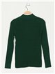 Soft sweater with rhinestone verde-botella