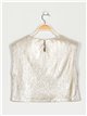 Metallic thread top with shoulder pads oro-claro