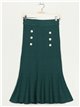 Premium knit skirt with rhinestone buttons green