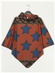 Soft star poncho camel