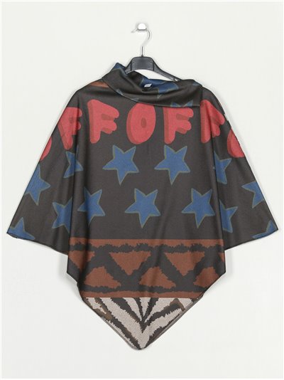 Soft star poncho negro