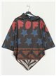 Poncho soft estrellas negro