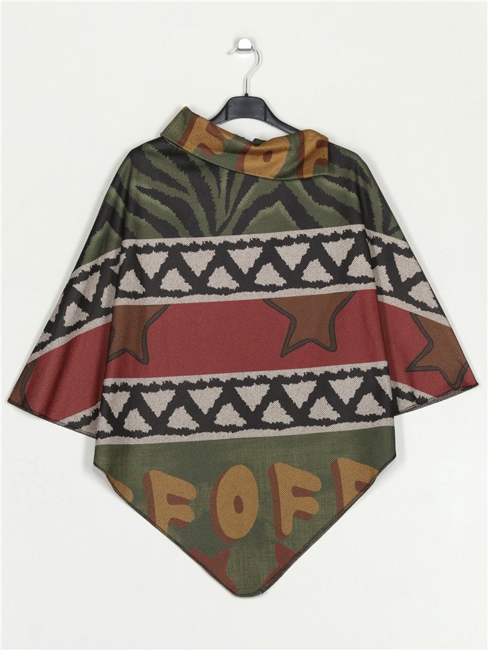 Soft star poncho verde