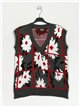 Floral knit waistcoat gris