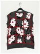 Floral knit waistcoat gris